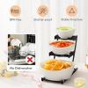 Lifewit 3 Tier Plastic Serving Bowls with Metal Stand, Chips and Dip Serving Tray Set for Entertaining Party, Crack-Proof Serving Platters for Fruit/Salad/Snack/Dessert Appetizer/Candy, Gold(Black)