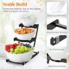 Lifewit 3 Tier Plastic Serving Bowls with Metal Stand, Chips and Dip Serving Tray Set for Entertaining Party, Crack-Proof Serving Platters for Fruit/Salad/Snack/Dessert Appetizer/Candy, Gold(Black)