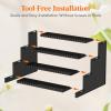 Lifewit 4 Tier Clear Display Riser Stand with Decorative Secure Fences, Tool-free Assembly, Plastic 12 Inch Perfume Organizer, Display for Figures, Cupcake, Dessert, 1-pack(Black)