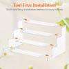 Lifewit 4 Tier Clear Display Riser Stand with Decorative Secure Fences, Tool-free Assembly, Plastic 12 Inch Perfume Organizer, Display for Figures, Cupcake, Dessert, 1-pack(Transparent)