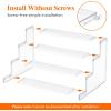 Lifewit 4 Tier Clear Display Stand Risers, 12 Inch Display Shelf for Cupcake, Perfumes, Desserts, Figurines, Organizer and Decor for Bedroom, Bathroom, Party, 2 Packs, Non-Detachable Once Assembled