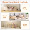 Lifewit 4 Tier Clear Display Stand Risers, 12 Inch Display Shelf for Cupcake, Perfumes, Desserts, Figurines, Organizer and Decor for Bedroom, Bathroom, Party, 2 Packs, Non-Detachable Once Assembled