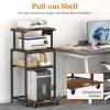 Lifewit 4 Tier Printer Stand with 3 Power Outlets, Wheels and Adjustable Storage Shelf for Home Office, Rolling Printer Cart for Shredder, Scanner, Fax, Hold 340lbs, Rustic Brown(Rustic Brown)