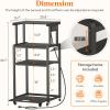 Lifewit 4 Tier Printer Stand with 3 Power Outlets, Wheels and Adjustable Storage Shelf for Home Office, Rolling Printer Cart for Shredder, Scanner, Fax, Hold 340lbs, Rustic Brown(Black)