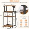 Lifewit 4 Tier Printer Stand with 3 Power Outlets, Wheels and Adjustable Storage Shelf for Home Office, Rolling Printer Cart for Shredder, Scanner, Fax, Hold 340lbs, Rustic Brown(Rustic Brown)