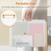 Lifewit 6 Pcs Plastic Multi-Purpose Storage Box with Handle, Labels, 6 Zipper Pouches, Translucent A4, 8.5 x 11 Letter Size Paper Storage, Storage Containers for Projects, Craft, File, Art Supplies(6)