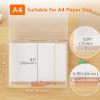 Lifewit 6 Pcs Plastic Multi-Purpose Storage Box with Handle, Labels, 6 Zipper Pouches, Translucent A4, 8.5 x 11 Letter Size Paper Storage, Storage Containers for Projects, Craft, File, Art Supplies(4)
