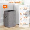 Lifewit 80L Large Tall Laundry Hamper, Collapsible Laundry Basket with Handles, Foldable Clothes Hampers for Laundry, Portable Dirty Clothes Hamper for Dorm College Bedroom Bathroom, Light Gray(Light Gray)