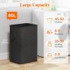 Lifewit 80L Large Tall Laundry Hamper, Collapsible Laundry Basket with Handles, Foldable Clothes Hampers for Laundry, Portable Dirty Clothes Hamper for Dorm College Bedroom Bathroom, Light Gray(Black)