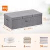 Lifewit 80L Under Bed Storage Containers, 9.8 Inch Tall Underbed Clothes Storage Organizer Bin with Sturdy Sidewalls, Bottom, 3 Lids, Deep Storage Drawer for Clothes, Shoes, Blankets, Pillows 2 Pack(2)