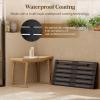 Lifewit Bamboo Bath Mat for Non Slip, Foldable Indoor & Outdoor Floor Mat for Bathroom，Waterproof Shower Mat for Sauna Spa, Pool, Hold 300lbs, 23″ x 14″, Wood, 1 Pcs(Black)