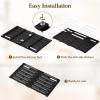 Lifewit Bamboo Bath Mat for Non Slip, Foldable Indoor & Outdoor Floor Mat for Bathroom，Waterproof Shower Mat for Sauna Spa, Pool, Hold 300lbs, 23″ x 14″, Wood, 1 Pcs(Black)