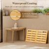 Lifewit Bamboo Bath Mat for Non Slip, Foldable Indoor & Outdoor Floor Mat for Bathroom，Waterproof Shower Mat for Sauna Spa, Pool, Hold 300lbs, 23″ x 14″, Wood, 1 Pcs(Wood)
