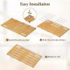 Lifewit Bamboo Bath Mat for Non Slip, Foldable Indoor & Outdoor Floor Mat for Bathroom，Waterproof Shower Mat for Sauna Spa, Pool, Hold 300lbs, 23″ x 14″, Wood, 1 Pcs(Wood)