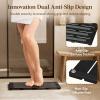 Lifewit Bamboo Bath Mat for Non Slip, Foldable Indoor & Outdoor Floor Mat for Bathroom，Waterproof Shower Mat for Sauna Spa, Pool, Hold 300lbs, 23″ x 14″, Wood, 1 Pcs(Black)