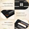 Lifewit Bamboo Bath Mat for Non Slip, Foldable Indoor & Outdoor Floor Mat for Bathroom，Waterproof Shower Mat for Sauna Spa, Pool, Hold 300lbs, 23″ x 14″, Wood, 1 Pcs(Black)