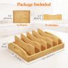 Lifewit Bamboo Lid Organizers for Inside Cabinet, Food Storage Container Lid Holder with 4 adjustable Inserts & 5 Compartments, Lid Storage for Kitchen Pantry Organization, 10.6″ X 8.3″(Large(13.2″ x 10″))