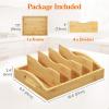 Lifewit Bamboo Lid Organizers for Inside Cabinet, Food Storage Container Lid Holder with 4 adjustable Inserts & 5 Compartments, Lid Storage for Kitchen Pantry Organization, 10.6″ X 8.3″(Medium(10.6″ x 8.3″))