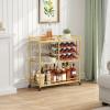 Lifewit Bar Cart for The Home, 3 Tier Drink Cart with Lockable Wheels, 12 Wine Rack and 3 Rows Glass Holders, Liquor Serving Cart for Livingroom, 80 x 33.2 x 86 cm/31.6 x 13.1 x 33.9 inch Gold(Gold)
