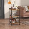 Lifewit Bar Cart for The Home, 3 Tier Rolling Wine Cart, Drink Serving Cart with Lockable Wheels, Mini Liquor Utility Cart for Dining Living Room, 43 x 30 x 81.5 cm/17x 11.8 x 32.1 inch, Gold(Black)