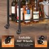 Lifewit Bar Cart for The Home, 3 Tier Rolling Wine Cart, Drink Serving Cart with Lockable Wheels, Mini Liquor Utility Cart for Dining Living Room, 43 x 30 x 81.5 cm/17x 11.8 x 32.1 inch, Gold(Black)