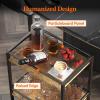 Lifewit Bar Cart for The Home, 3 Tier Rolling Wine Cart, Drink Serving Cart with Lockable Wheels, Mini Liquor Utility Cart for Dining Living Room, 43 x 30 x 81.5 cm/17x 11.8 x 32.1 inch, Gold(Black)