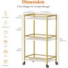 Lifewit Bar Cart for The Home, 3 Tier Rolling Wine Cart, Drink Serving Cart with Lockable Wheels, Mini Liquor Utility Cart for Dining Living Room, 43 x 30 x 81.5 cm/17x 11.8 x 32.1 inch, Gold(Gold)