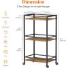 Lifewit Bar Cart for The Home, 3 Tier Rolling Wine Cart, Drink Serving Cart with Lockable Wheels, Mini Liquor Utility Cart for Dining Living Room, 43 x 30 x 81.5 cm/17x 11.8 x 32.1 inch, Gold(Black)