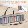 Lifewit CD Storage Bags, Clear PVC Plastic CD Case Holder with Handles, Front Window Zipper Design, Stackable Media Organizer Box for Albums, Hold up to 100 Pcs CDs (50 Each), 2 Pack(4)