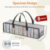 Lifewit CD Storage Bags, Clear PVC Plastic CD Case Holder with Handles, Front Window Zipper Design, Stackable Media Organizer Box for Albums, Hold up to 100 Pcs CDs (50 Each), 2 Pack(8)
