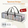 Lifewit CD Storage Bags, Clear PVC Plastic CD Case Holder with Handles, Front Window Zipper Design, Stackable Media Organizer Box for Albums, Hold up to 100 Pcs CDs (50 Each), 2 Pack(6)
