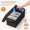 Lifewit CD Storage Box, Stackable CD Case Holder Organizer, Foldable CDs Container with Lid, Handles, Media Organizer Bin for Albums 13.2″ L x 5.9″ W x 5.3″ H Holds up to 120 PCS CDs (30 Each), 4 Pack(4)