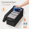 Lifewit CD Storage Box, Stackable CD Case Holder Organizer, Foldable CDs Container with Lid, Handles, Media Organizer Bin for Albums 13.2″ L x 5.9″ W x 5.3″ H Holds up to 120 PCS CDs (30 Each), 4 Pack(6)