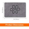 Lifewit Chenille Doormat Traps Mud and Water, Non Slip Entryway Rug for Muddy Shoes and Dog Paws, Machine Washable Indoor Front Door Mat for Pet Entry, Back Door, Mud Room, Gray, 24″ × 36″(Grey)