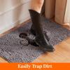Lifewit Chenille Doormat Traps Mud and Water, Non Slip Entryway Rug for Muddy Shoes and Dog Paws, Machine Washable Indoor Front Door Mat for Pet Entry, Back Door, Mud Room, Gray, 24″ × 36″(Grey)
