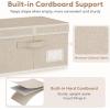Lifewit Clothes Storage Bins with Lids, Fabric Foldable Storage Boxes with Handles, Decorative Closet Organizer, Stackable Cube Baskets Container for Bedroom, Office, 34.5L Large Beige, 2 Packs(5)