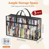 Lifewit DVD Storage Bags, Clear PVC Plastic DVD Organizer with Handles and Zipper, Media Holder for Blu Ray Disc, Movie Cases, VHS Box, Video Game Disks, Albums, Books, Holds 270 DVDs (90 Each) 3 Pack(3)