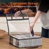 Lifewit DVD Storage Bags, Clear PVC Plastic DVD Organizer with Handles and Zipper, Media Holder for Blu Ray Disc, Movie Cases, VHS Box, Video Game Disks, Albums, Books, Holds 270 DVDs (90 Each) 3 Pack(2)