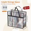 Lifewit DVD Storage Bags, Clear PVC Plastic DVD Organizer with Handles and Zipper, Media Holder for Blu Ray Disc, Movie Cases, VHS Box, Video Game Disks, Albums, Books, Holds 270 DVDs (90 Each) 3 Pack(2)