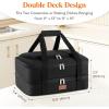 Lifewit Double Decker Casserole Carrier for Hot and Cold Food, Insulated Casserole Dish Carrier Carrying Case with Tool Room, Thermal Bag for Potluck Parties Cookouts Fits 9″×13″ Baking Dish, Gray(Black)