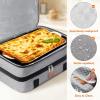Lifewit Double Decker Casserole Carrier for Hot and Cold Food, Insulated Casserole Dish Carrier Carrying Case with Tool Room, Thermal Bag for Potluck Parties Cookouts Fits 9″×13″ Baking Dish, Gray(Gray)