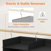 Lifewit Dual-Row Shelf Hanging Closet Organizer and Storage, Clothes Shelves with 3 Sturdy Hooks for Clothing Organization, Foldable Container Hold Up to 36 Sweaters, 6 Tier 12 Sections, Gray(Black)
