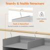 Lifewit Dual-Row Shelf Hanging Closet Organizer and Storage, Clothes Shelves with 3 Sturdy Hooks for Clothing Organization, Foldable Container Hold Up to 36 Sweaters, 6 Tier 12 Sections, Gray(Light Gray)