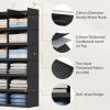 Lifewit Dual-Row Shelf Hanging Closet Organizer and Storage, Clothes Shelves with 3 Sturdy Hooks for Clothing Organization, Foldable Container Hold Up to 36 Sweaters, 6 Tier 12 Sections, Gray(Black)