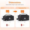 Lifewit Expandable Lunch Box for Men, Insulated Lunch Bag, Portable Cooler Bag with Shoulder Straps and 2 Ice Packs for Men Women Adult for Work College Travel, 6.5L 12 Cans Black(Back)