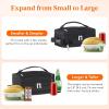 Lifewit Expandable Lunch Box for Men, Insulated Lunch Bag, Portable Cooler Bag with Shoulder Straps and 2 Ice Packs for Men Women Adult for Work College Travel, 6.5L 12 Cans Black(Back)