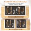 Lifewit Expandable Utensil Organizer for Kitchen Drawer, Adjustable Cooking Silverware Tray, Plastic Cutlery Flatware Holder, Spatula Tools Gadgets Storage Divider, 21-36 x 16, Bamboo, Natural(Black)