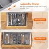 Lifewit Expandable Utensil Organizer for Kitchen Drawer, Adjustable Cooking Silverware Tray, Plastic Cutlery Flatware Holder, Spatula Tools Gadgets Storage Divider, 21-36 x 16, Bamboo, Natural(Gray)
