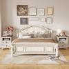 Lifewit Farmhouse Nightstand with Power Outlets and USB Ports, Bedside Table with 2 Drawers and 1 Open Storage Space, End Table for Bedroom, Hold 100lbs, Rustic White