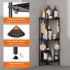 Lifewit Floor Standing Shower Caddy Corner, 4 Tier Plastic Shower Stand Rack with Adjustable Feet and Hooks, Rustproof Bathroom Shelf Organizer, 42.2″ H, Black(Black)